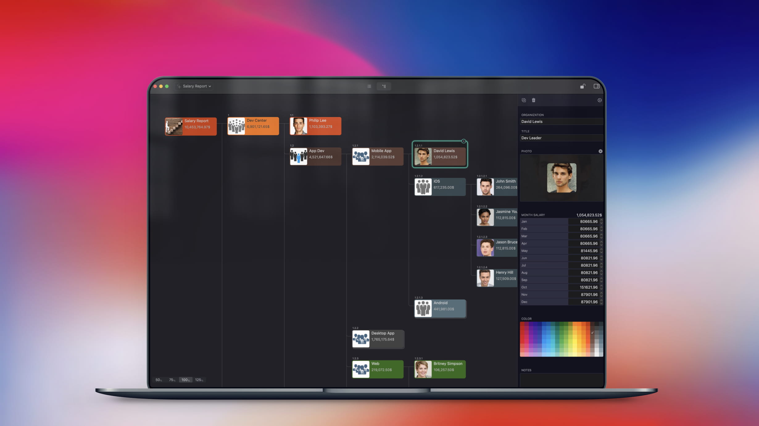 CostX application screenshots